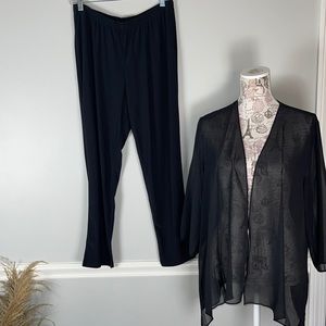 Slinky Brand Black Pants and Blazer Petite Large